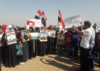 وقفة احتجاجية في الحسكة ضد القوات الأمريكية والتركية