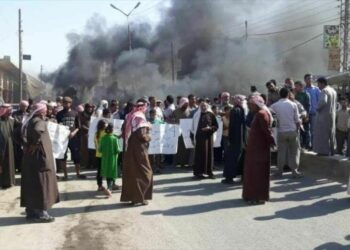 سوريون يحتجون على جرائم أمريكا وحلفائها في الحسكة