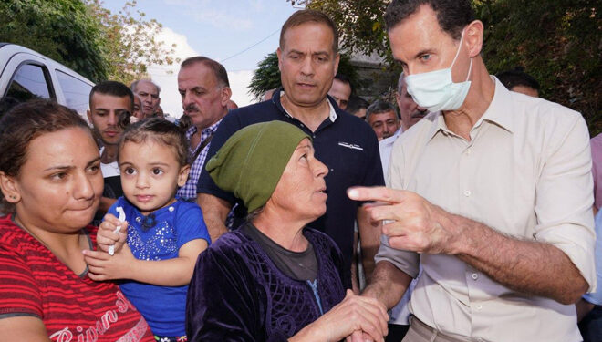 الرئيس الأسد يزور قرى ريف اللاذقية المتضررة جراء الحرائق