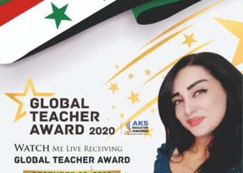 معلمة سورية تحصد جائزة المعلم العالمي