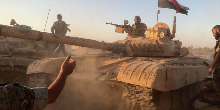 القوات السورية و الروسية تهاجم داعش في البادية