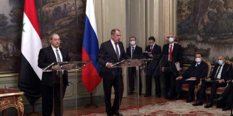 المقداد: نسعى لتعزيز العلاقات الثنائية بين سوريا وروسيا