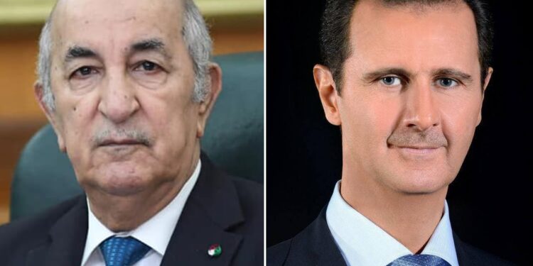 الرئيس الأسد يعزّي الرئيس الجزائري بضحايا الحرائق