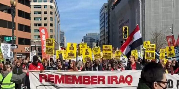 مظاهرة حاشدة في العاصمة الأمريكية  تطالب بإنهاء الحصار والعقوبات على سوريا